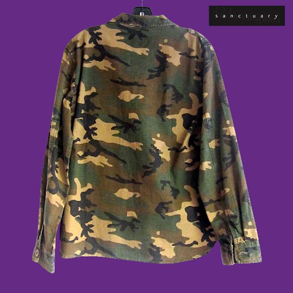 SANCTUARY NEW Skater RIP STOP CAMO Backtail Jacket M - Picture 8 of 11